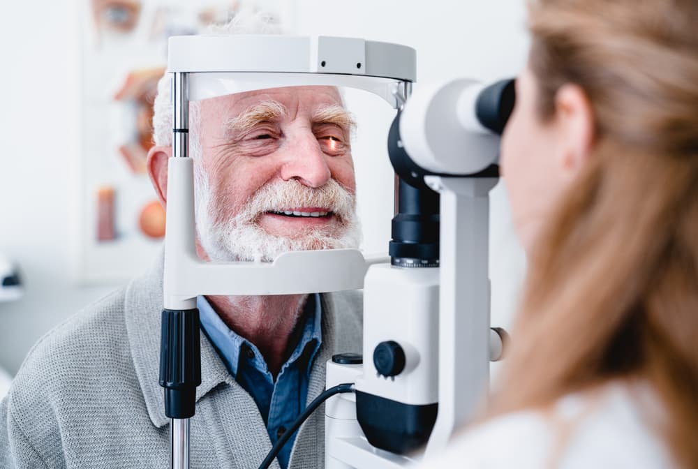 older man getting an eye exam